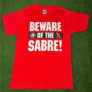 Vintage 90s Buffalo Sabres Beware Of Sabre Pro Player Med Hockey T Shirt